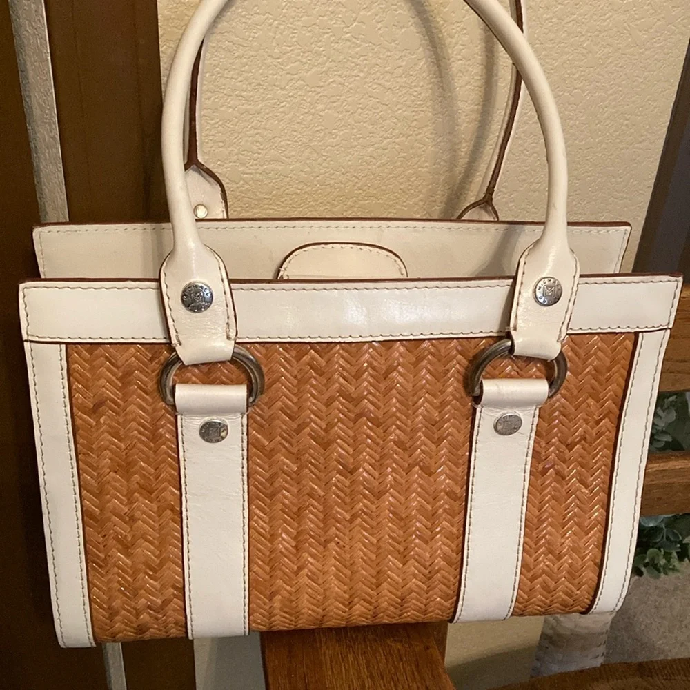 Michael Kors Wicker/Rattan & Leather Tote Vintage Rare EUC